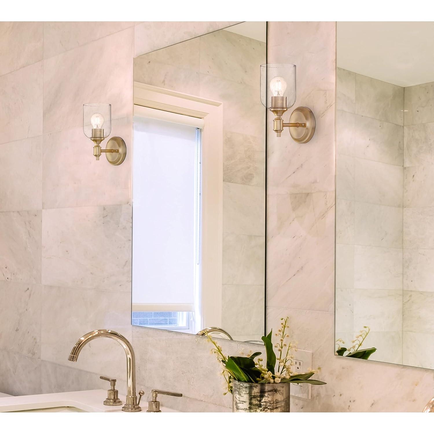 Westinghouse 6129600 Basset 10" Tall Bathroom Sconce - Brass