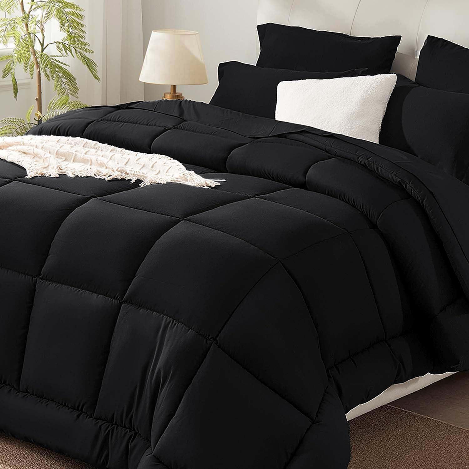 Sweet Home Collection All Season Bed-in-A-Bag 5pc/7pc Solid Color Comforter & Sheet Set Ultra Soft Bedding by Sweet Home Collection