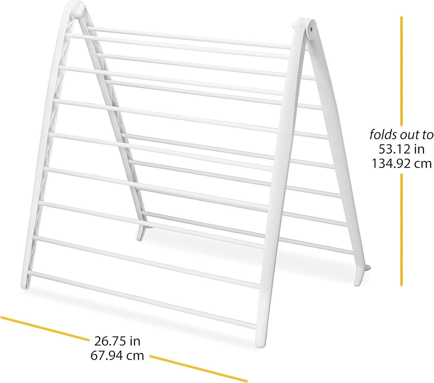 Whitmor White Collapsible Resin and Metal Clothes Drying Rack