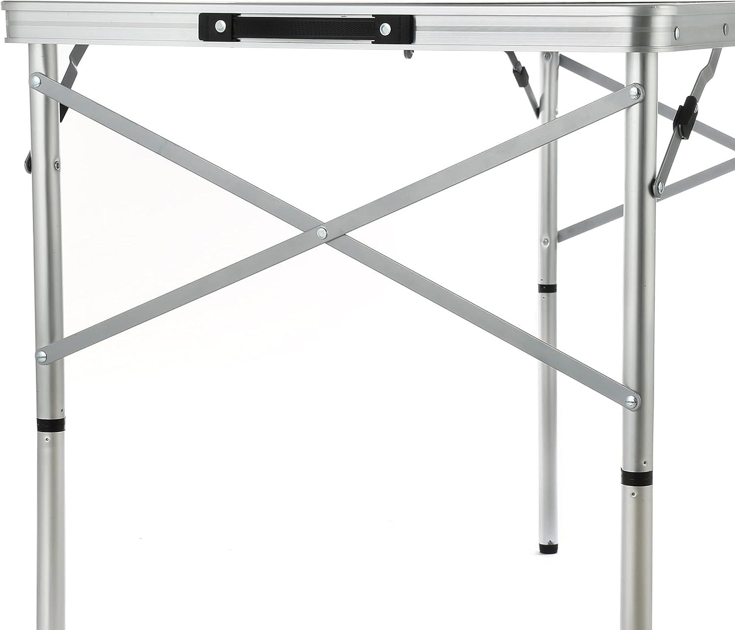 White Oak Aluminum Frame Folding Camping Table with Carrying Case