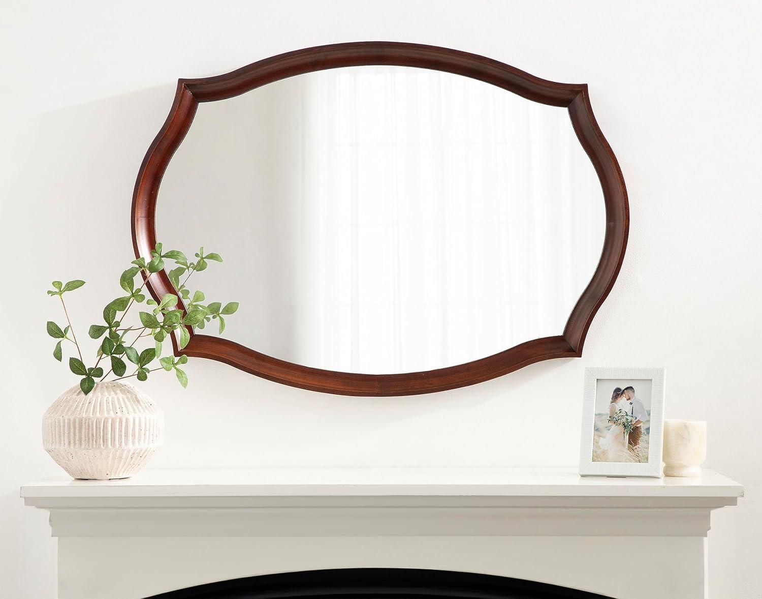 Kate & Laurel All Things Decor 24"x34" Hatherleigh Scallop Wall Mirror