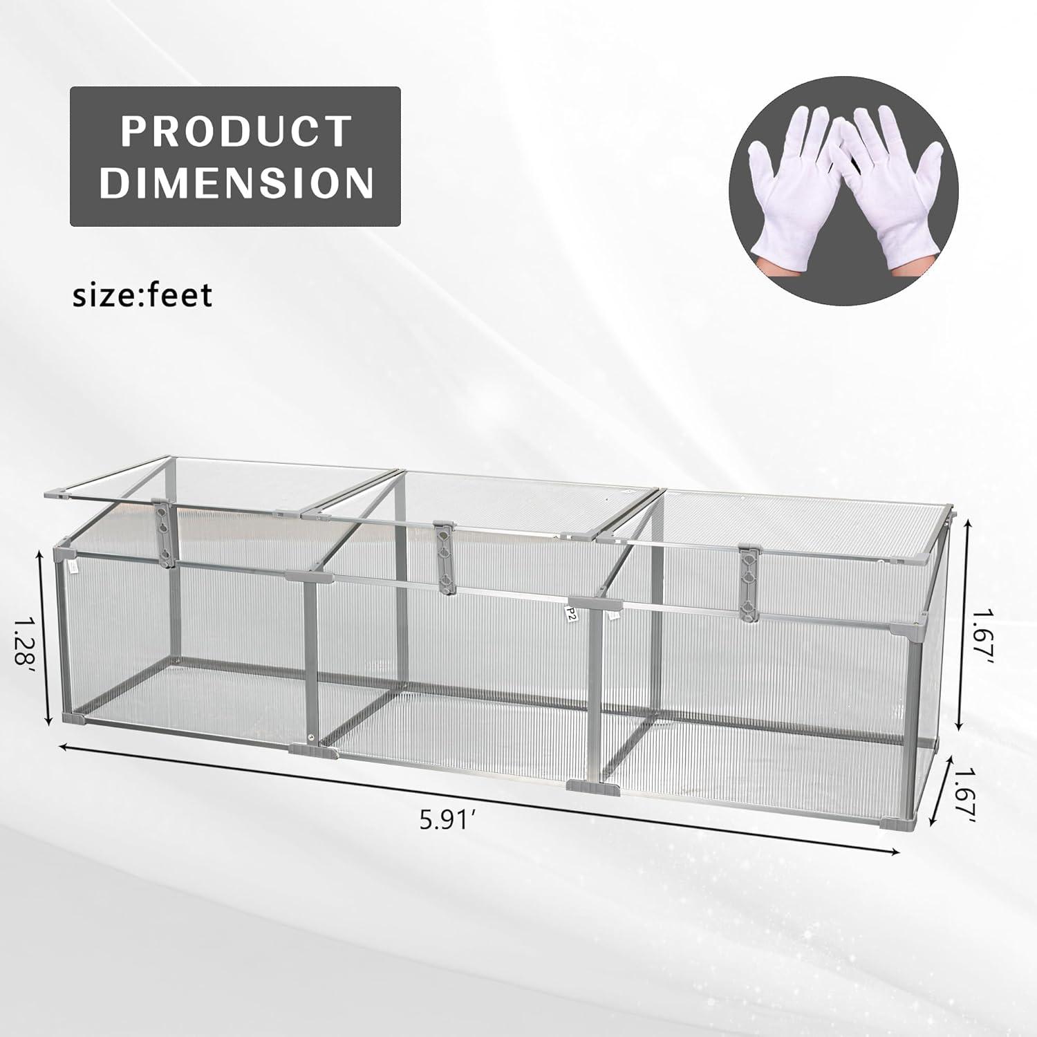 Small Silver Polycarbonate Folding Door Greenhouse