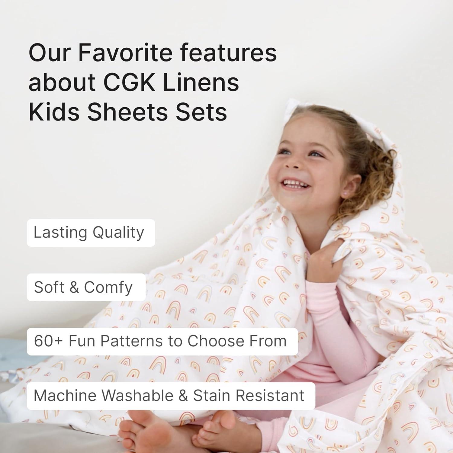 CGK Linens Kids 4 Piece Bed Sheet Set - Cute & Cozy Wrinkle-Resistant with Vibrant Designs in Multicolor Polka Dots, Size Full