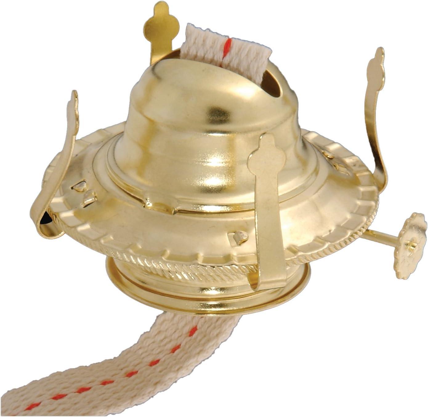 Brass Plated Oil Lamp Burner with Cotton Wick