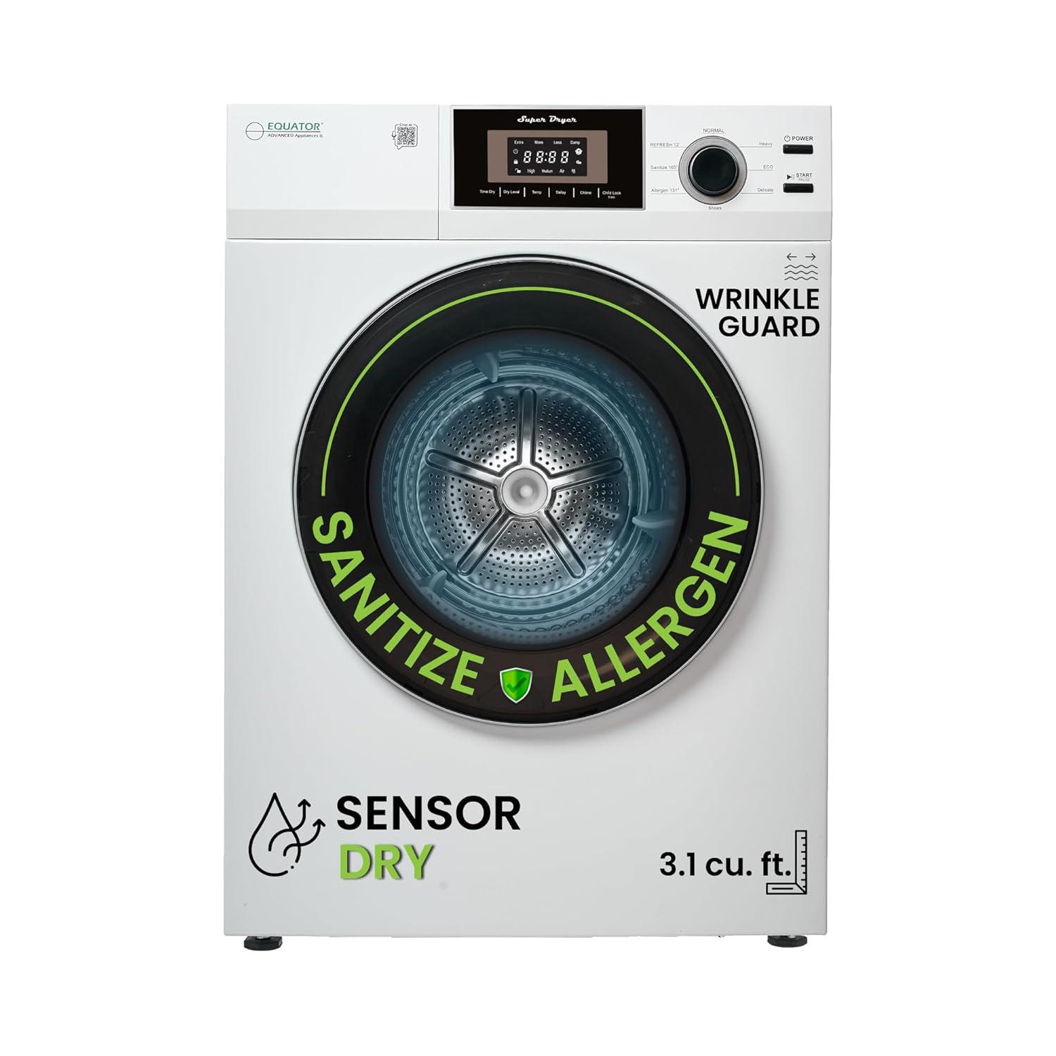Equator Compact 24 In Vented Dryer 3.1cf/13lb Sensor Sanitize Shoes 110v/1500w