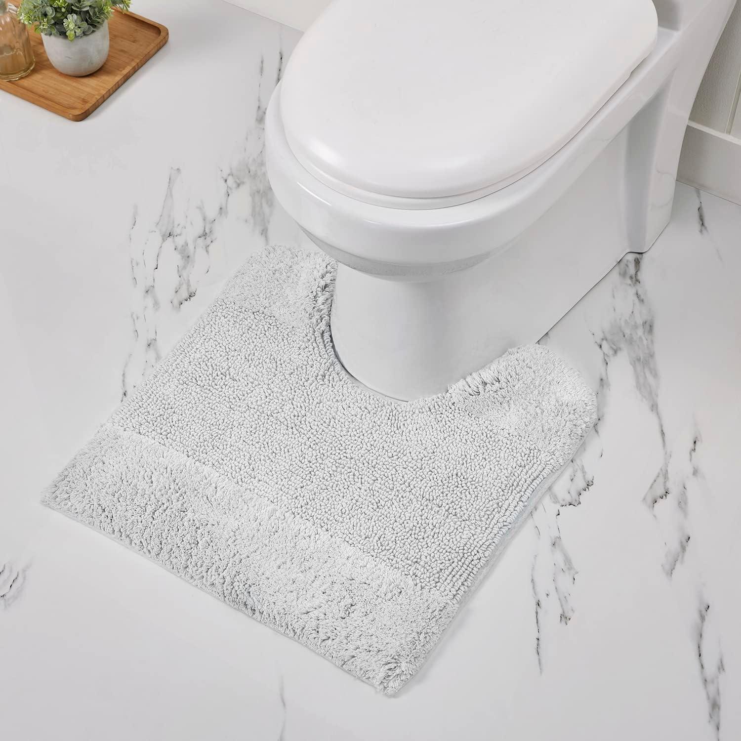 Better Trends Granada 100% Cotton Tufted Non-Slip Backing Bath Rug Set 3 PC (17" x 24" | 20" x 20" | 21" x 34") - White