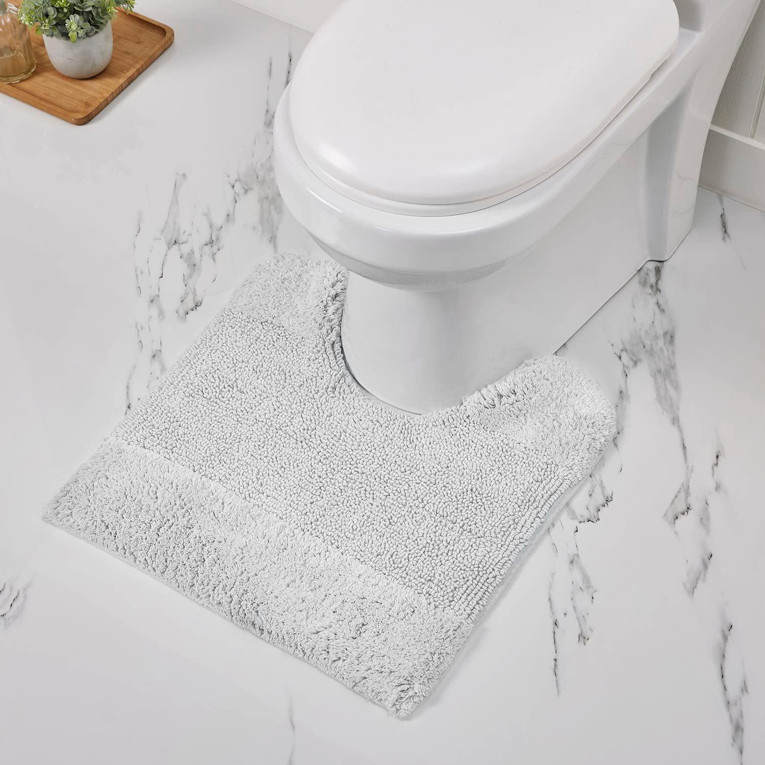Better Trends Granada 100% Cotton Tufted Non-Slip Backing Bath Rug Set 3 PC (17" x 24" | 20" x 20" | 21" x 34") - White