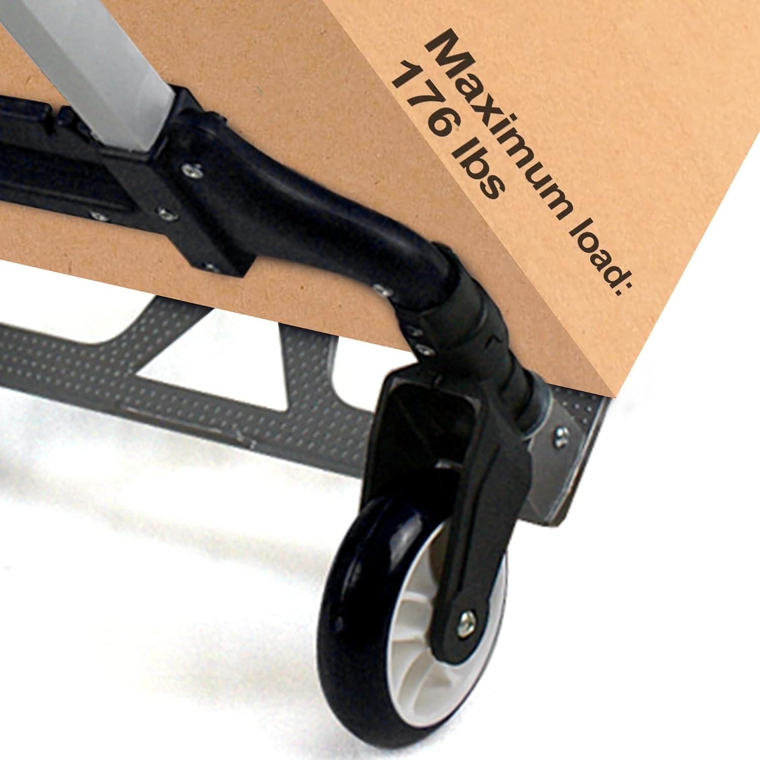 Aluminum Folding Hand Truck with Rubber Wheels and Strap