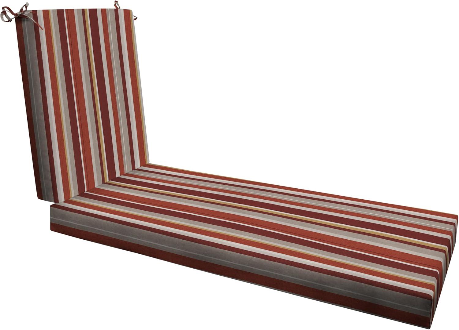 Honeycomb Outdoor Chaise Lounge Cushion - Stripe Brick