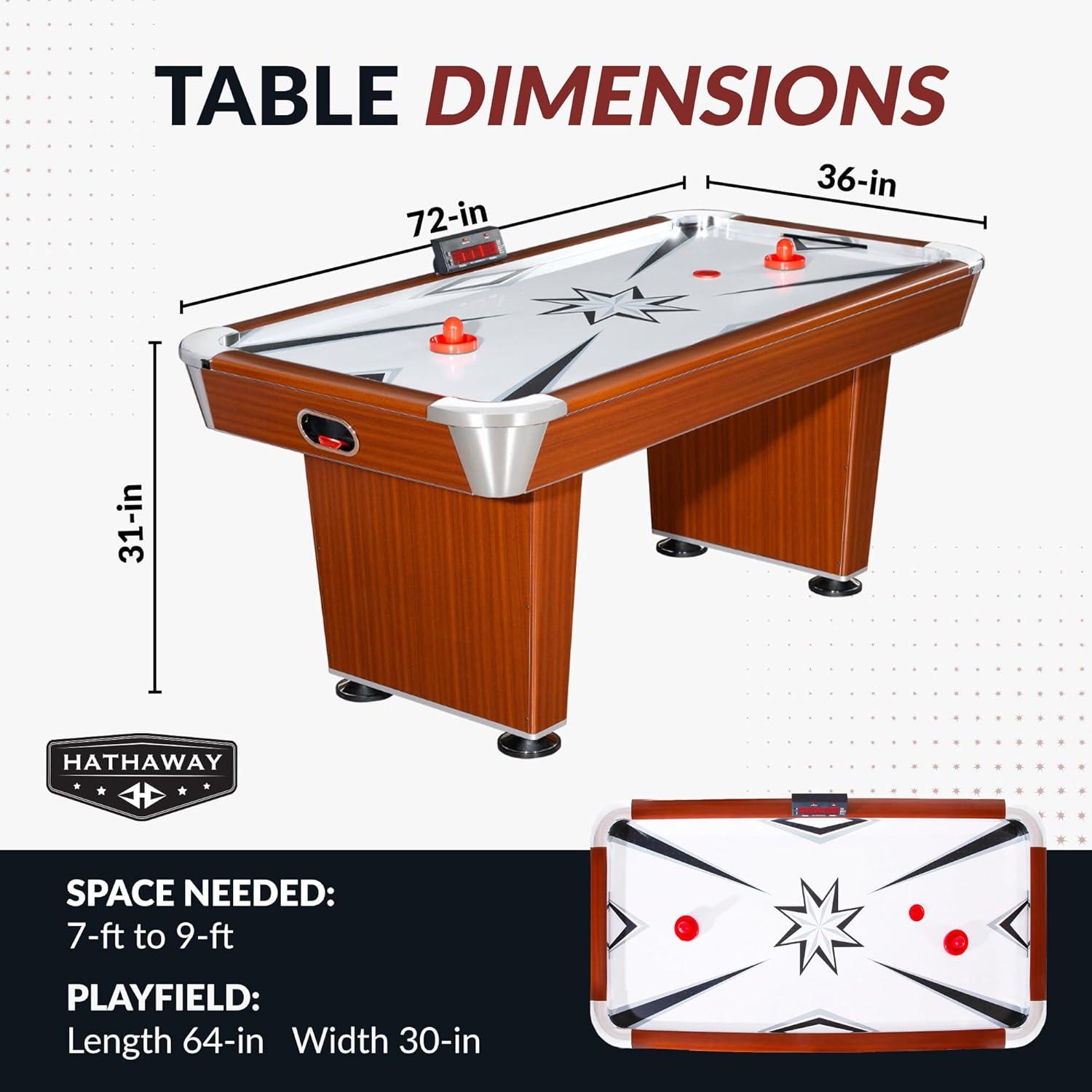 Midtown 72'' Cherry Wood Air Hockey Table with Digital Scoreboard