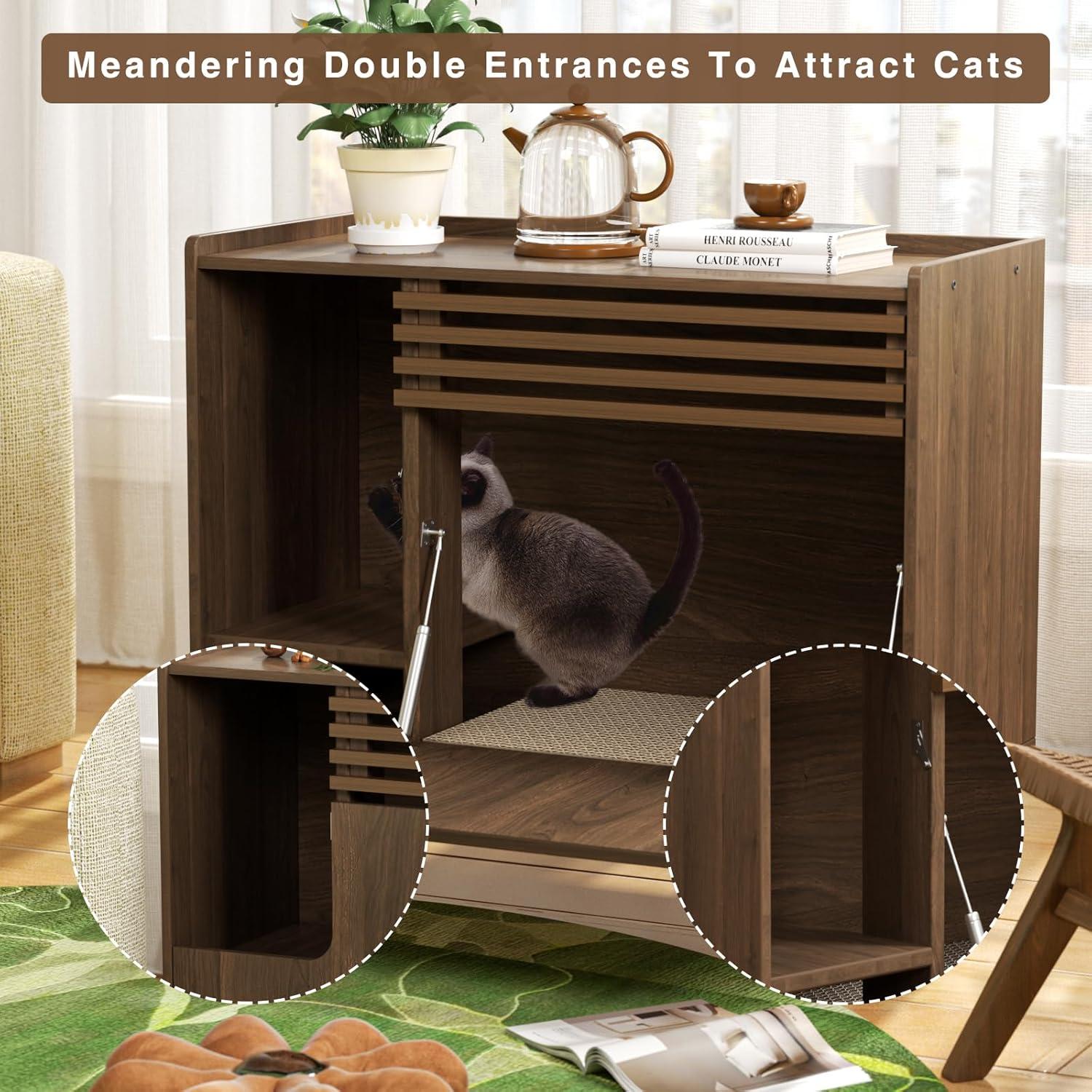 Archie & Oscar™ Cat Litter Box Enclosure With Cat Scratch Pad