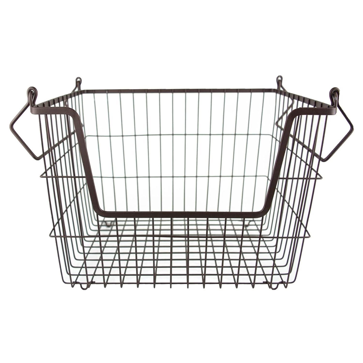Metal Basket Cool Gray Rectangle Medium 13X11X9