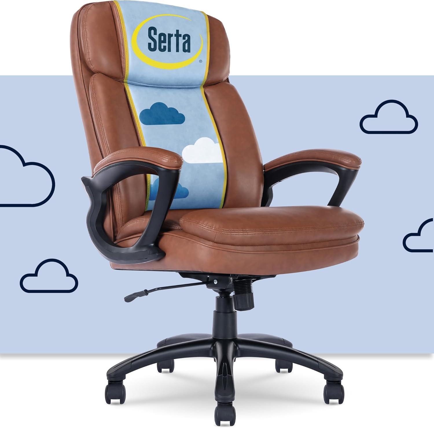 Serta Fairbanks Big and Tall High Back Executive Office and Gaming Chair with Layered Body Pillows