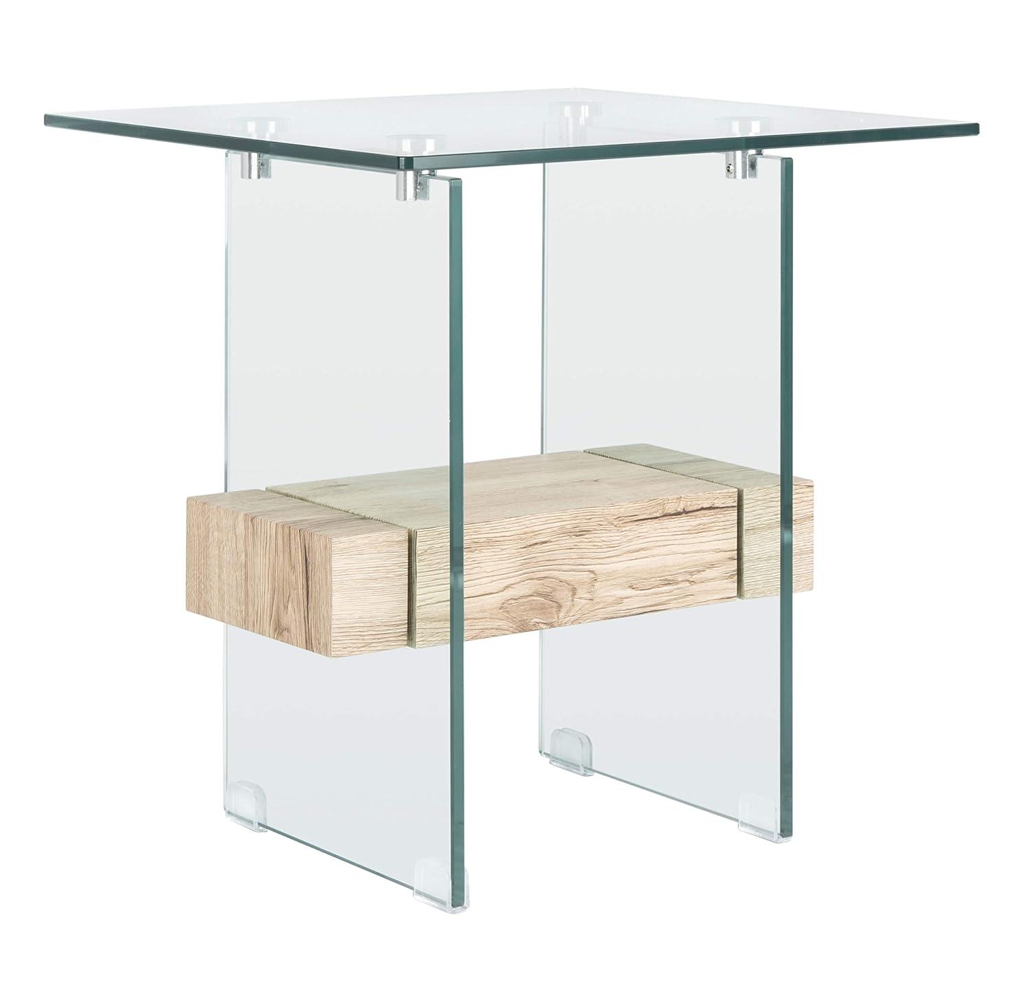 Kayley Glass Accent Table - ACC7001A - Natural/Glass - Safavieh