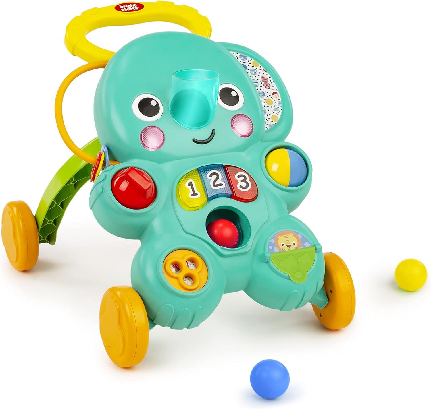 Bright Starts Stroll 'n Roll 2-in-1 Ball Play Baby Walker Elephant