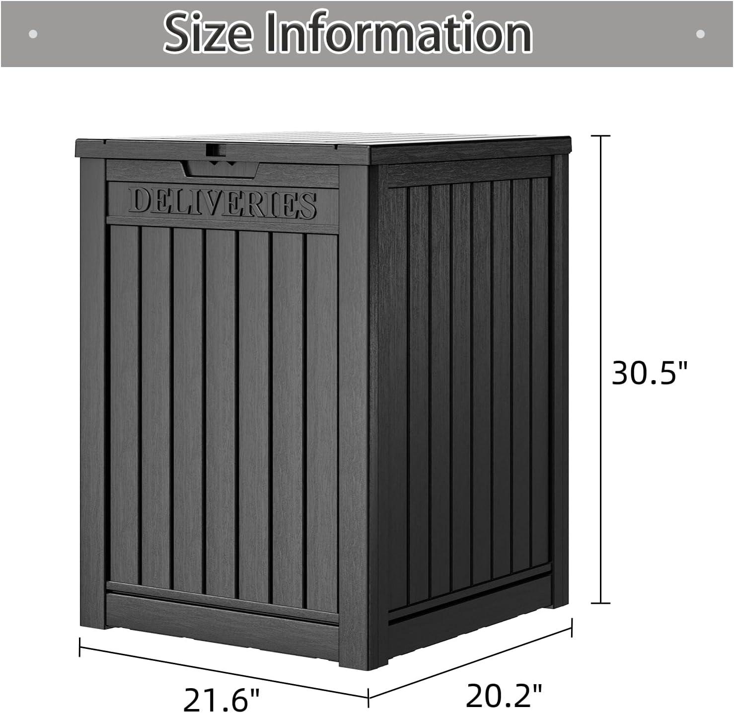 51 Gallon Outdoor Storage Box Delivery Letter Package Parcel Lock Mailbox Resin