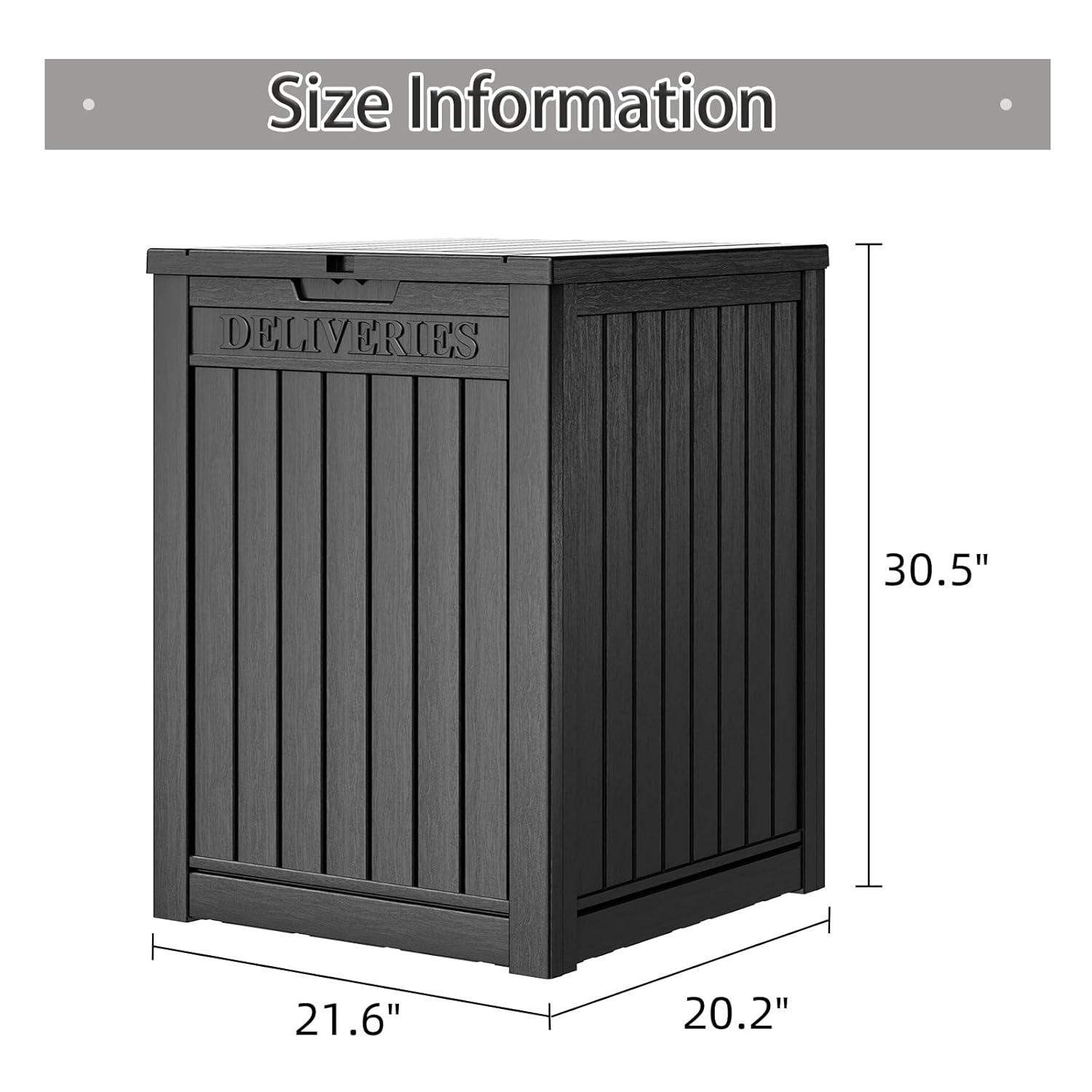 51 Gallon Outdoor Storage Box Delivery Letter Package Parcel Lock Mailbox Resin