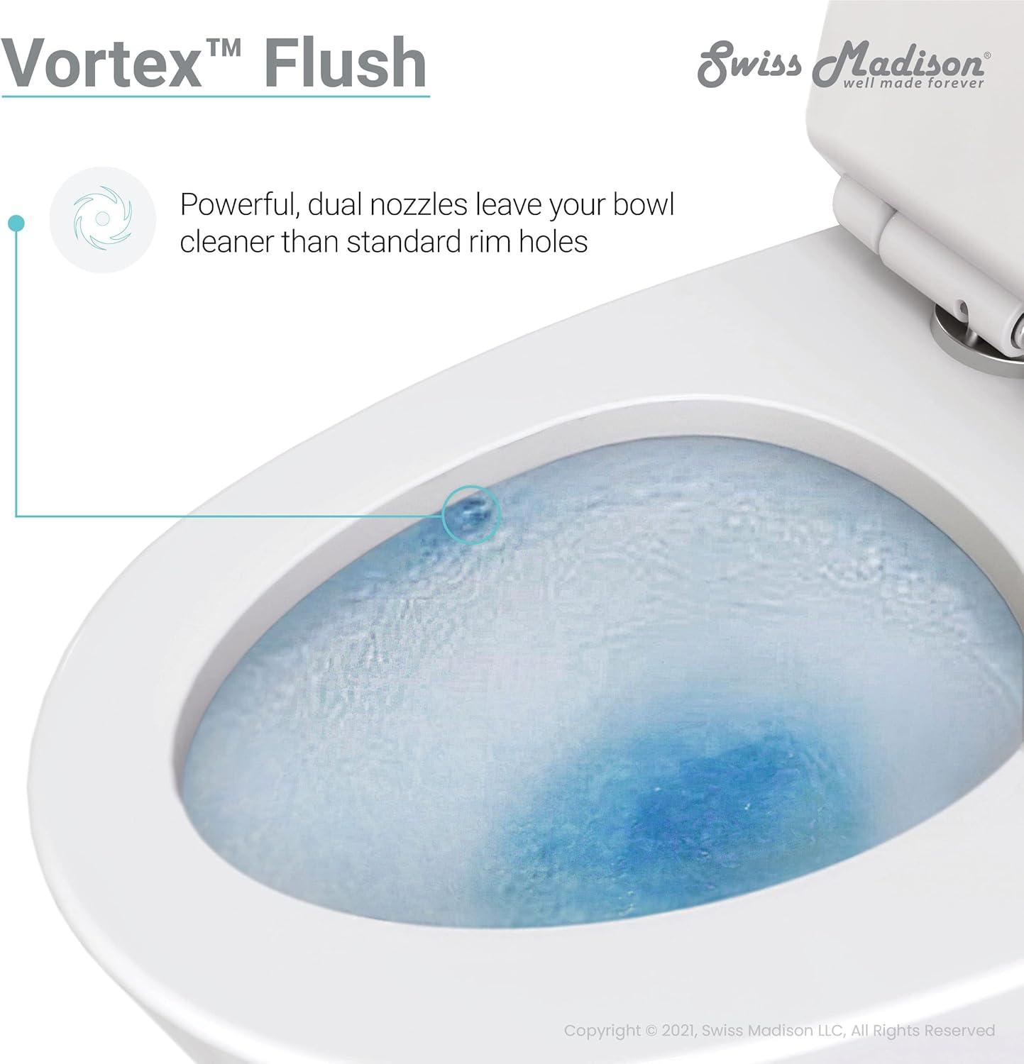 St. Tropez One Piece Elongated Toilet Dual Vortex Flush 1.28 gpf