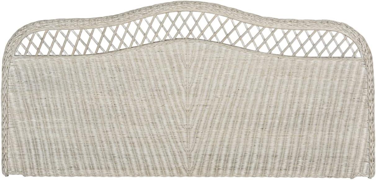 SAFAVIEH Sephina Rustic Coastal Rattan Headboard, Queen, Antique Grey