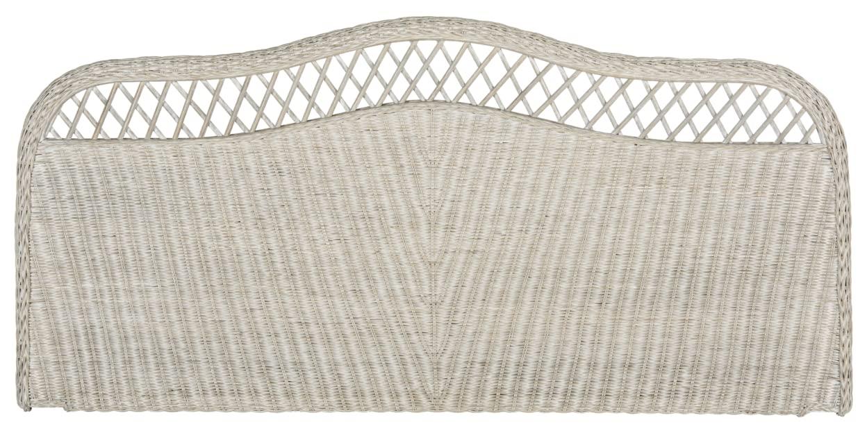 SAFAVIEH Sephina Rustic Coastal Rattan Headboard, Queen, Antique Grey