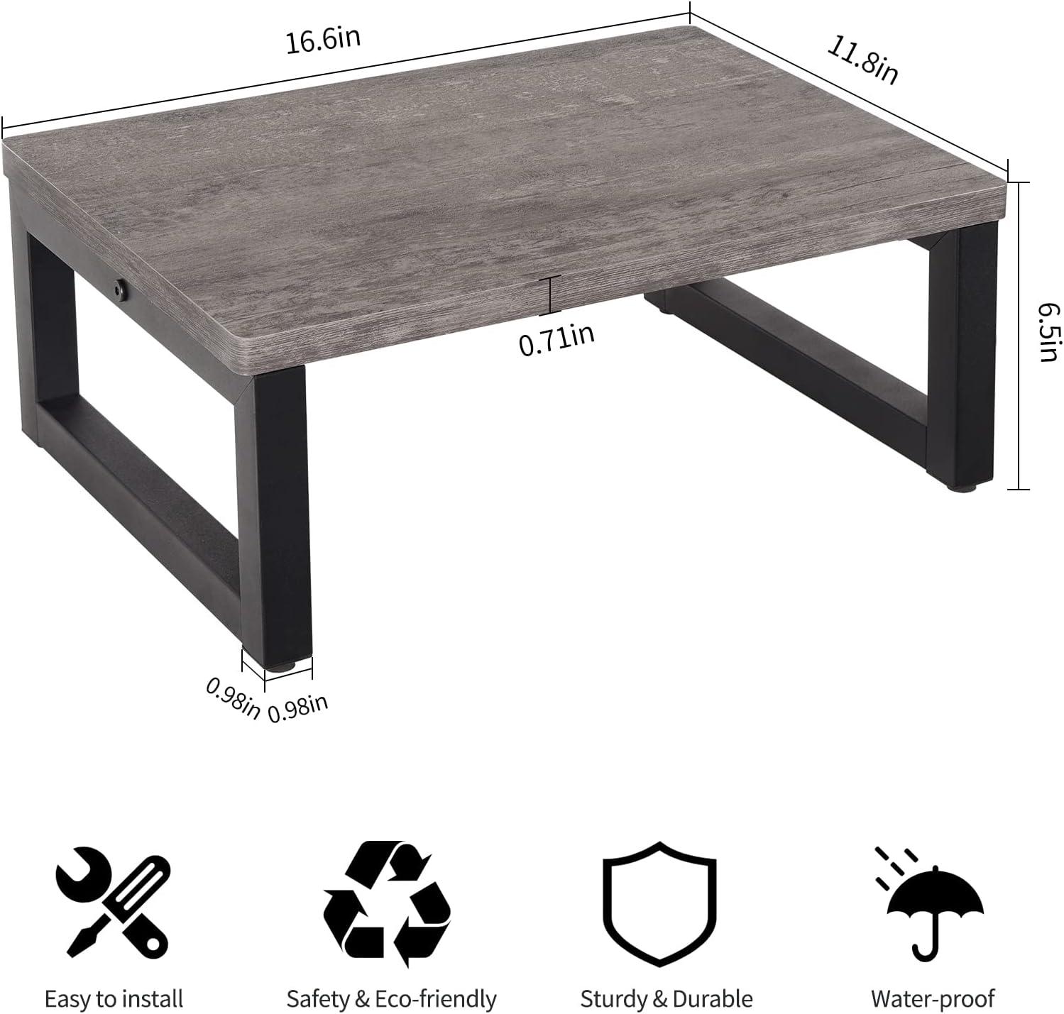 Snughome Wooden Step Stools for Adults Kids, Solid Portable Wooden Bedside Step Stool Adults Hold Up to 350 lb, One Step Foot Stool for Kitchen, Bedroom, Living Room, Bathroom - Self-Assembly(Grey)