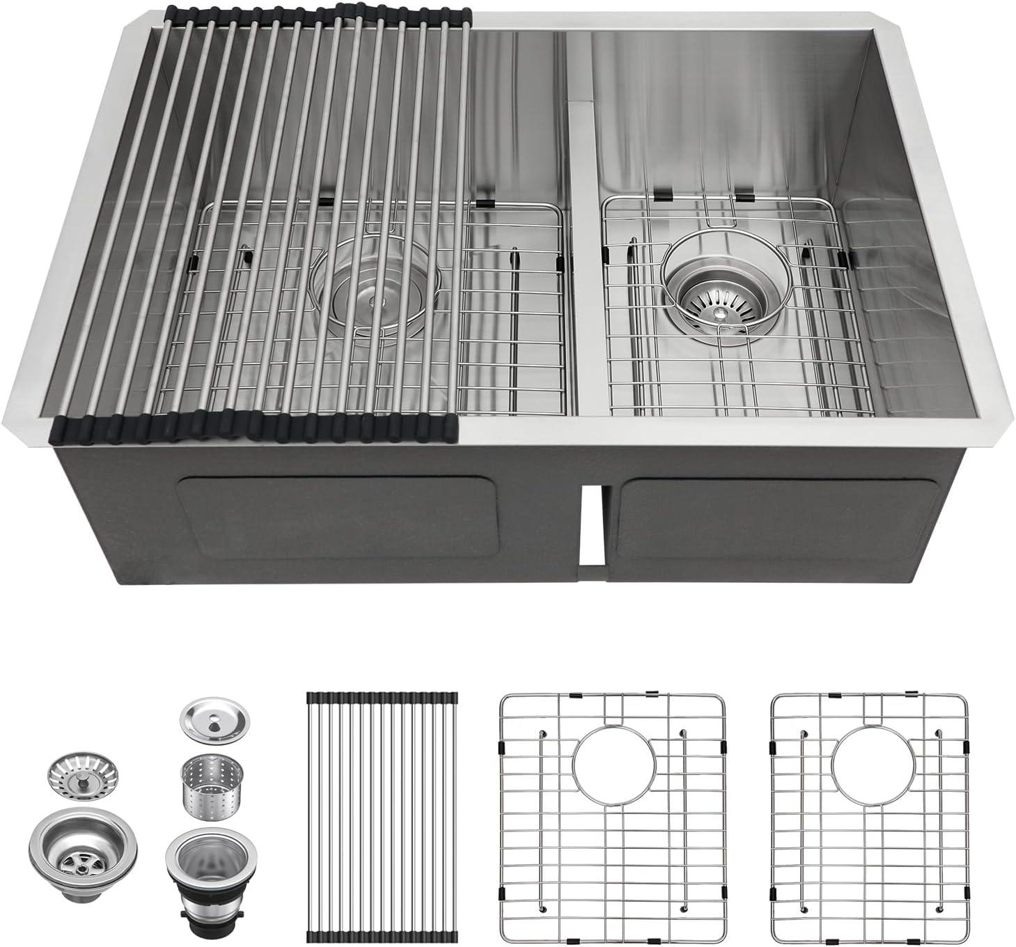 28-Inch Stainless Steel Undermount Double Bowl Kitchen Sink