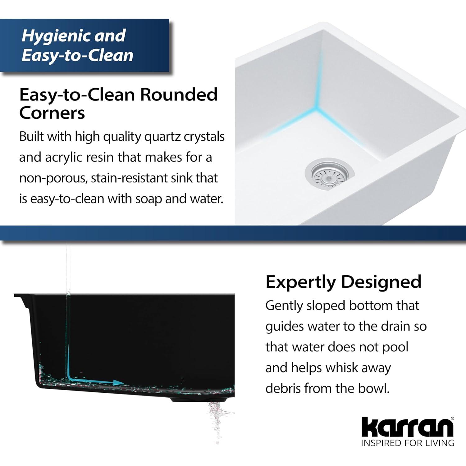 Karran Undermount Quartz Composite 31-3/4'' X 19-1/4'' Single Bowl Kitchen Sink