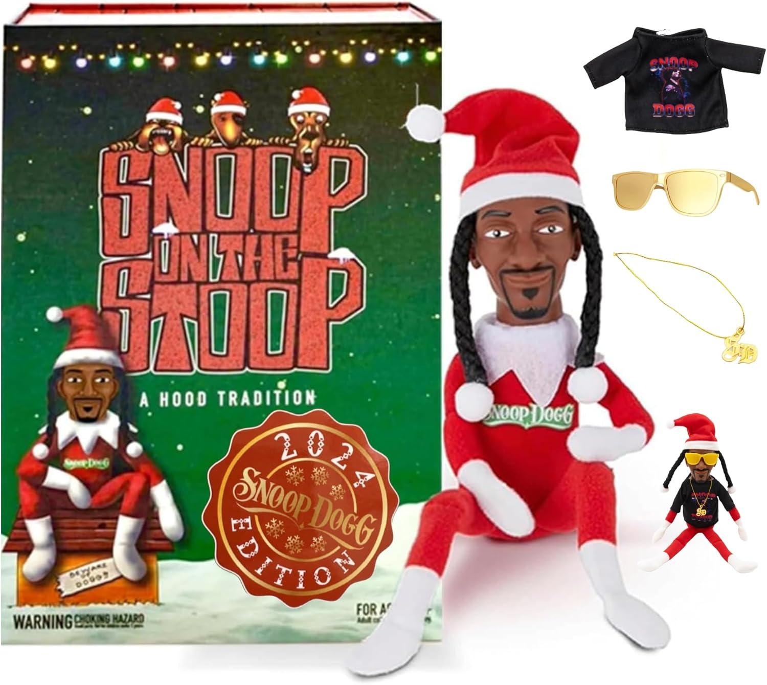 Snoop Elf on a Shelf, Elf Doll,2024 Christmas Gift Toy 12" Figurine Elf, Plush Toys,+Big Size Gift Box(Special2024Edition)