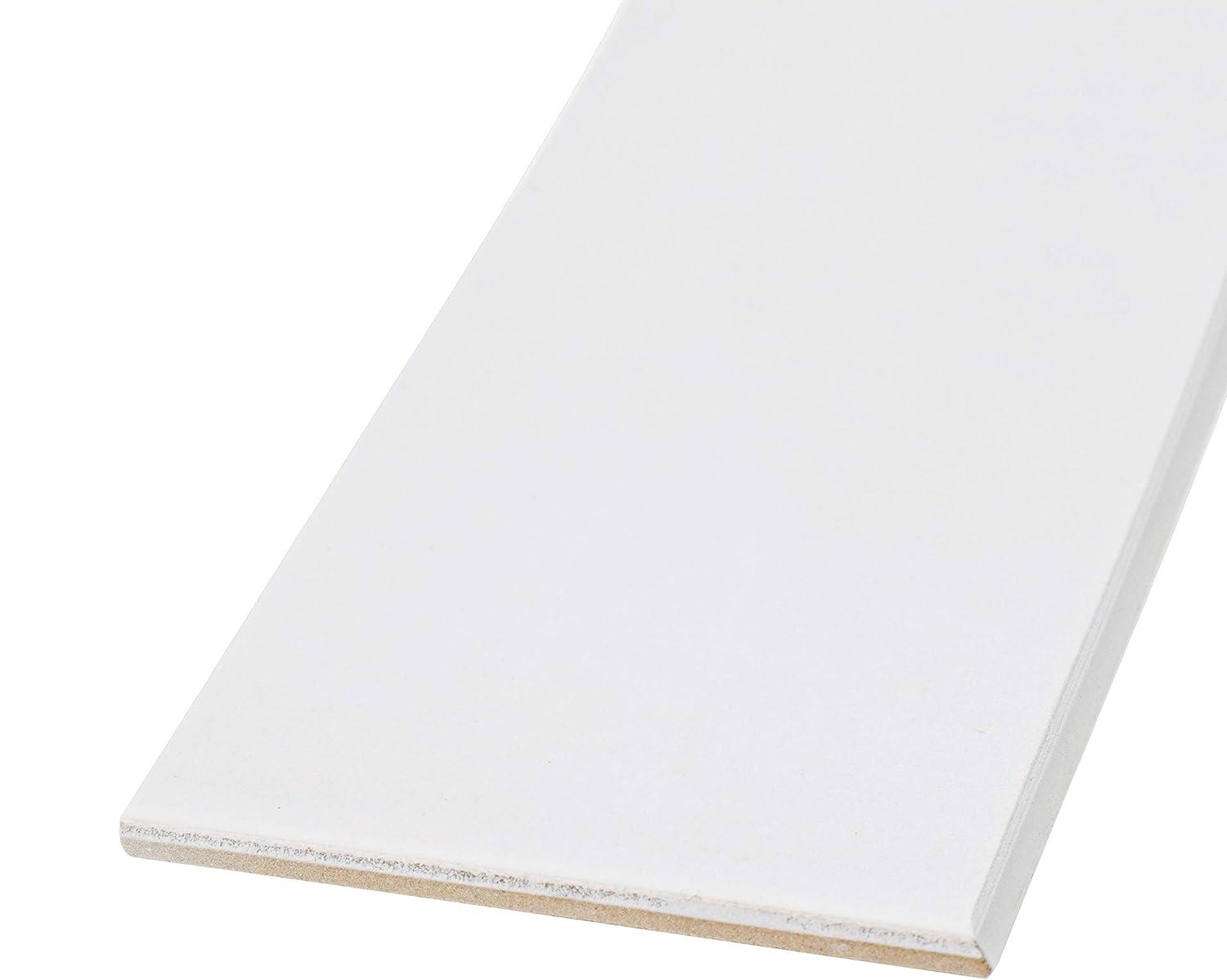 Merola Tile Revival Bullnose White 3-1/2" x 7-3/4" Ceramic Floor and Wall Trim