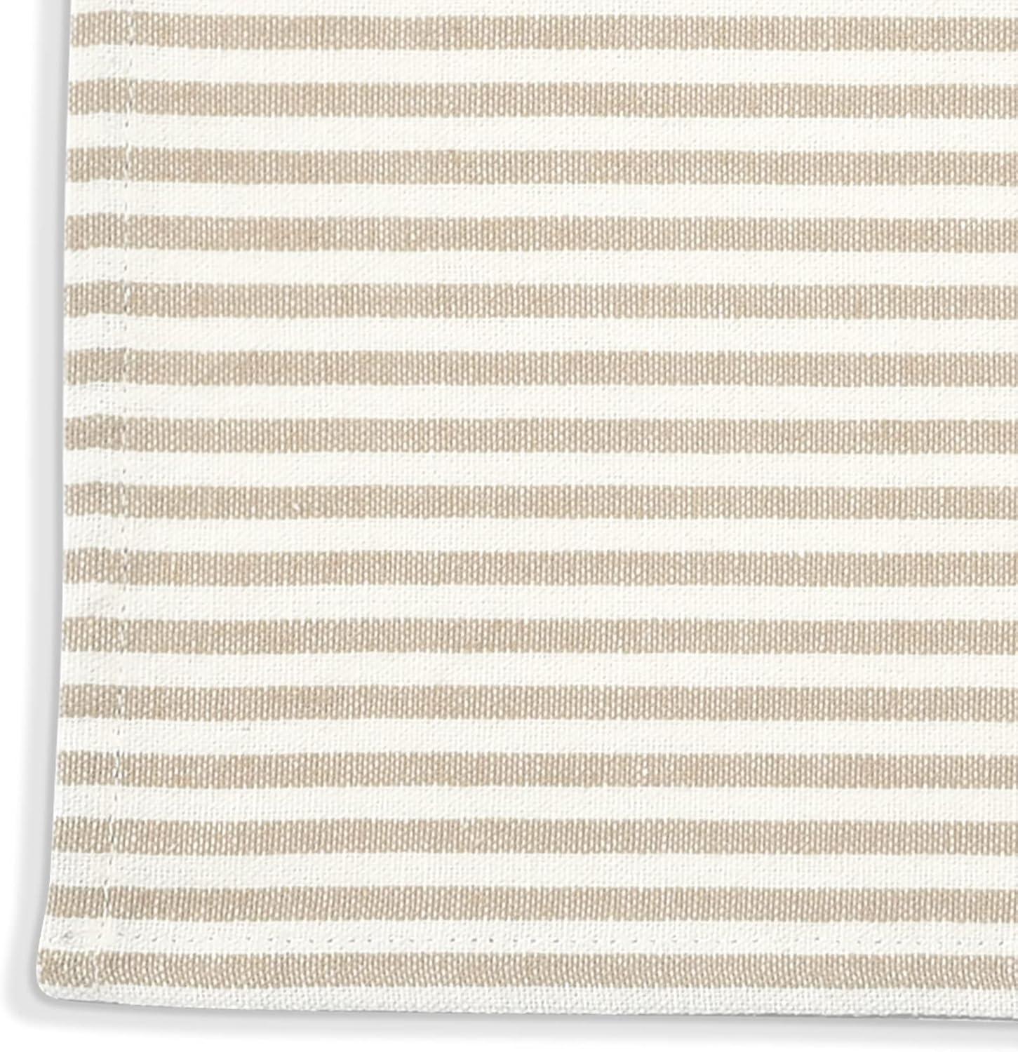 Lush Decor Farmhouse Ticking Stripe Yarn Dyed Napkin Neutral 4-Pack 18" x 18"