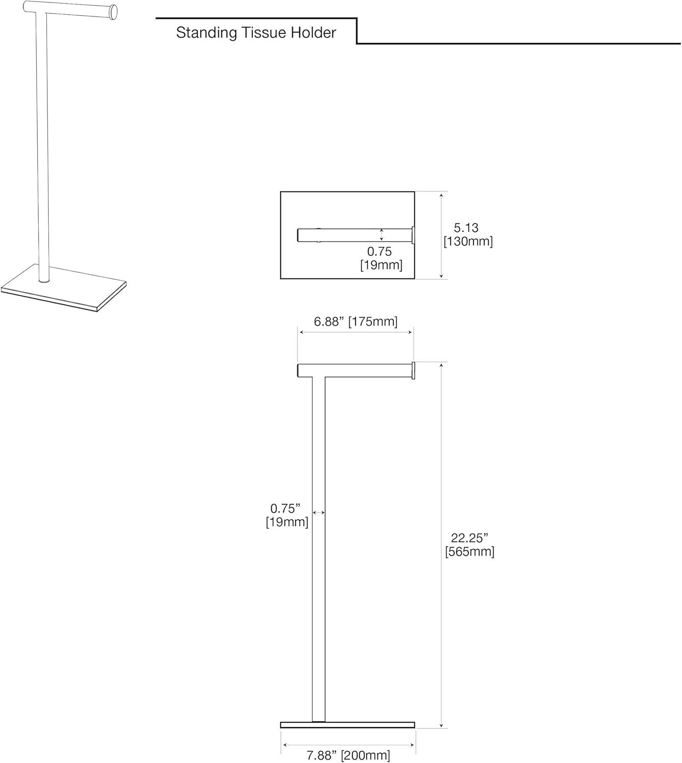 Latitude II Free Standing 22.25"H Toilet Paper Holder with Weighted Base | Toilet Paper Roll Holder Stand