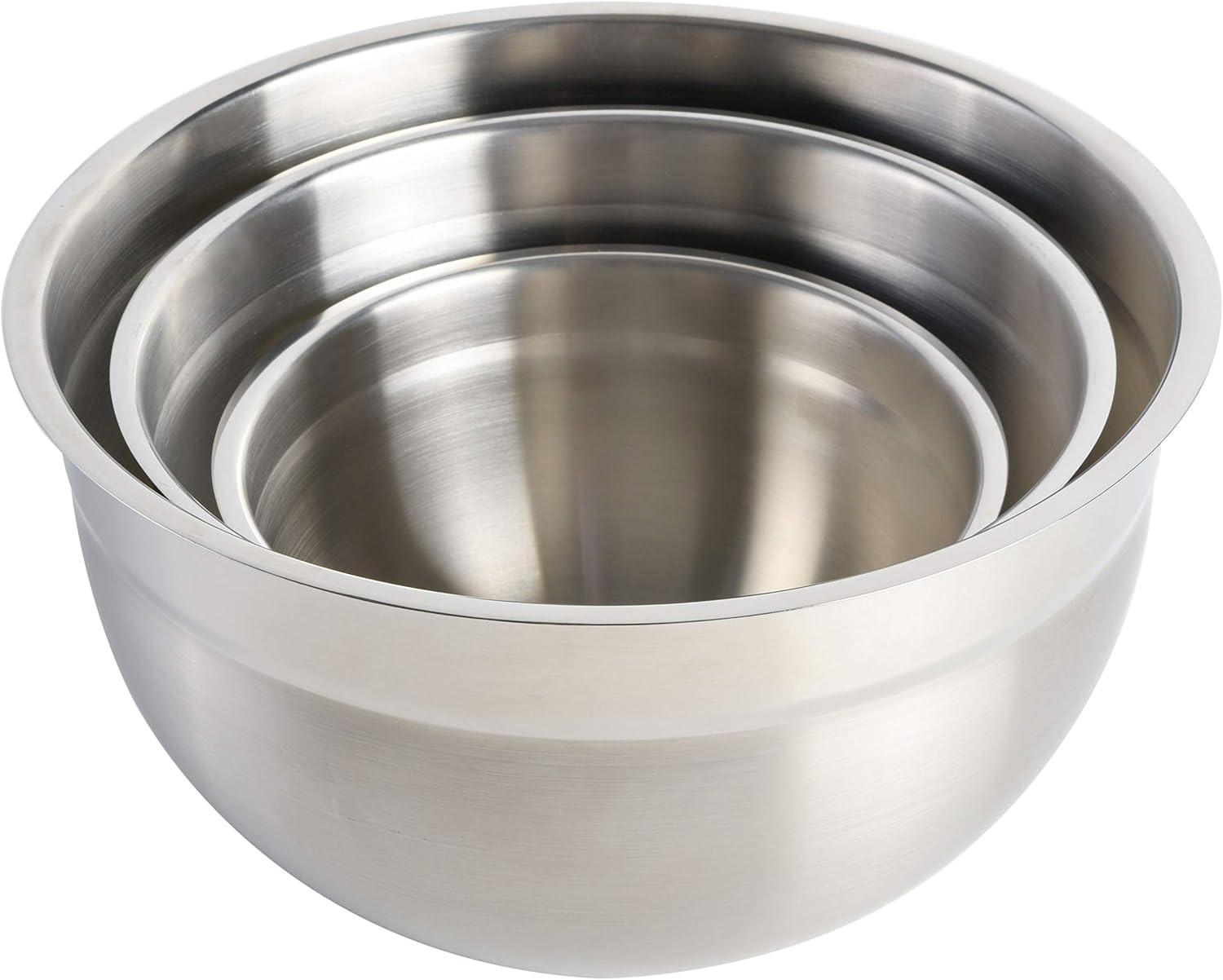 Babish Stainless Steel Mixing Bowl Set (1.5-Quart, 3-Quart, 5-Quart)