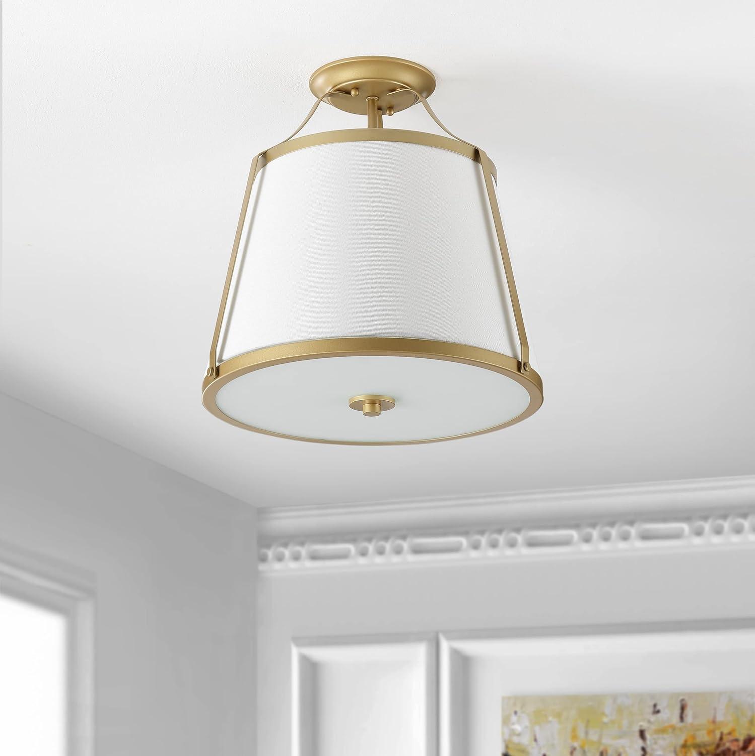 Lanis 16'' Gold and White LED Flush Mount Light