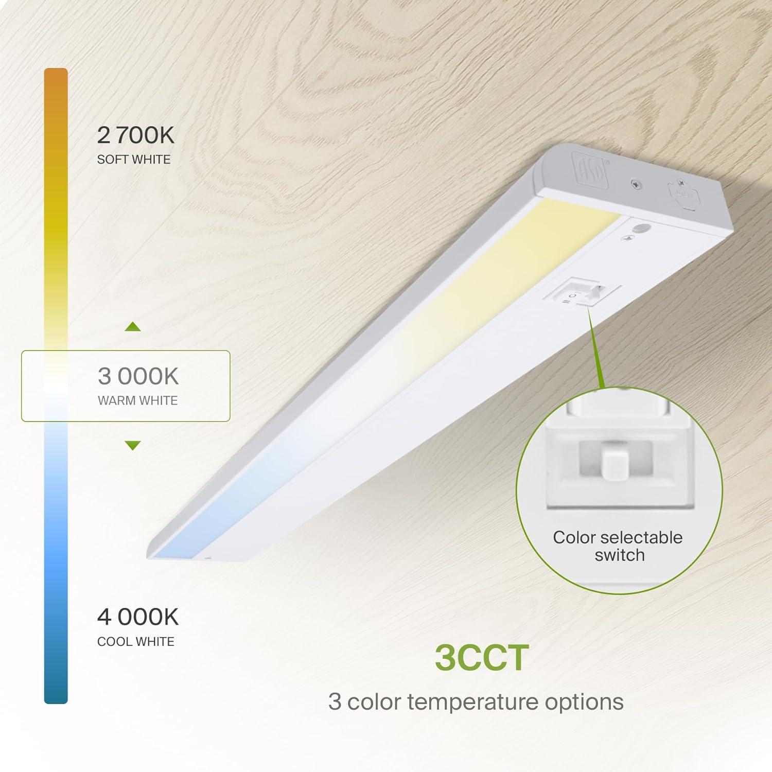 18-Inch White LED Under Cabinet Light with Adjustable Color Temperature