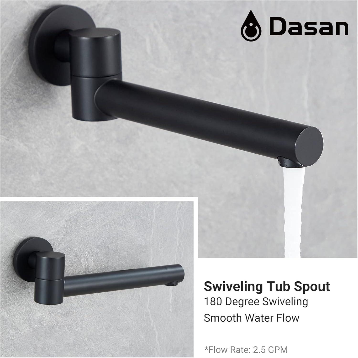 Shower System Shower Faucet Sets for Bathroom with High Pressure 10-inch Rain Shower head and Handheld Shower Head and Brass Valve Inclued, Matte Black