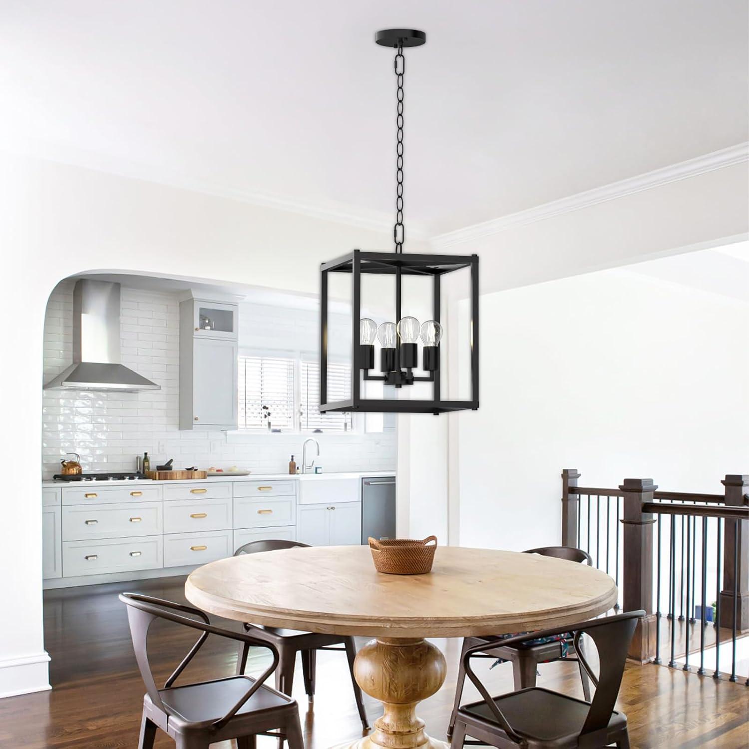 17 Stories Keya 4 - Light Iron Dimmable Lantern Geometric Chandelier