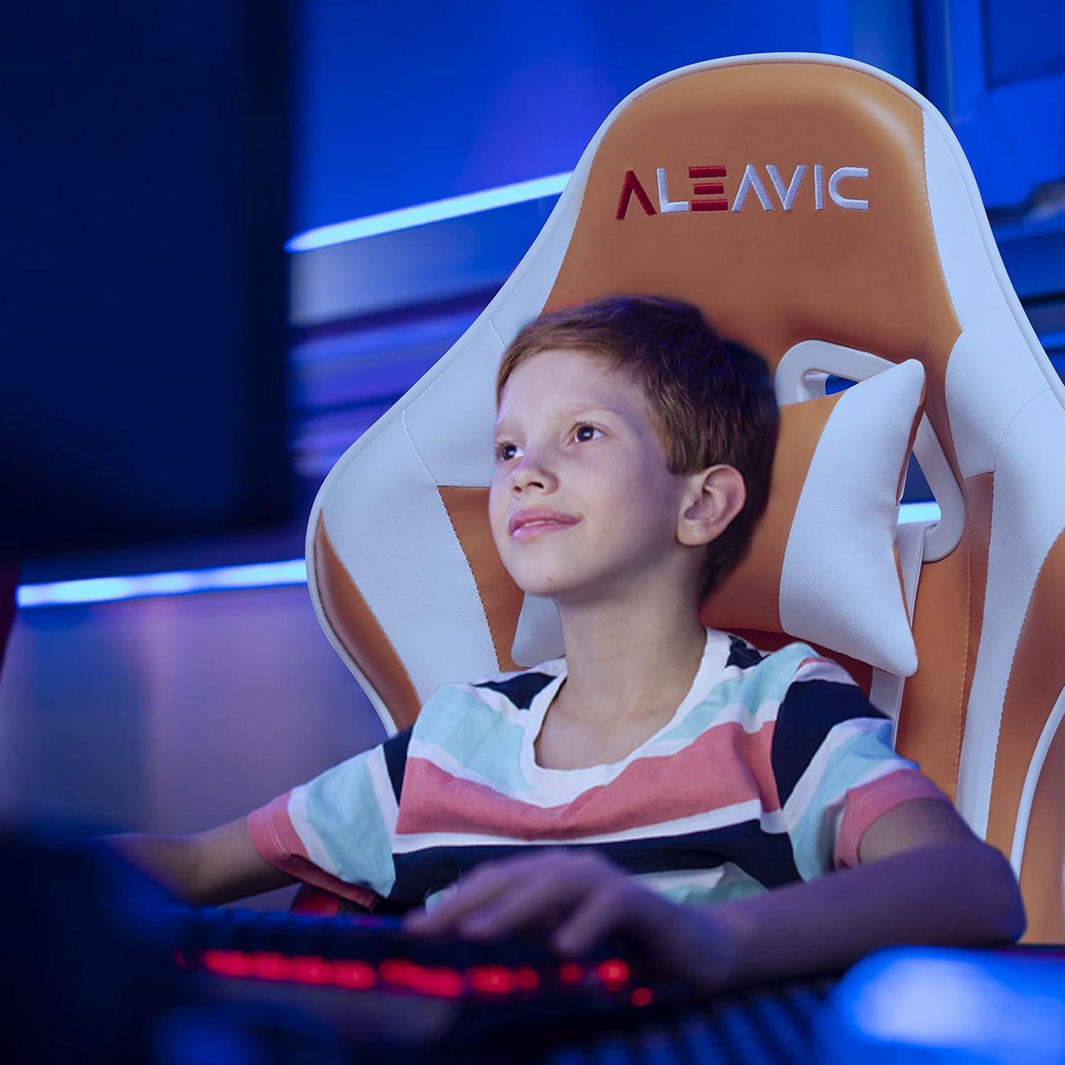 ALEAVIC Gaming Chair for Adults, High Back Ergonomic Computer Gaming Chair with Headrest and Lumbar Support, Orange