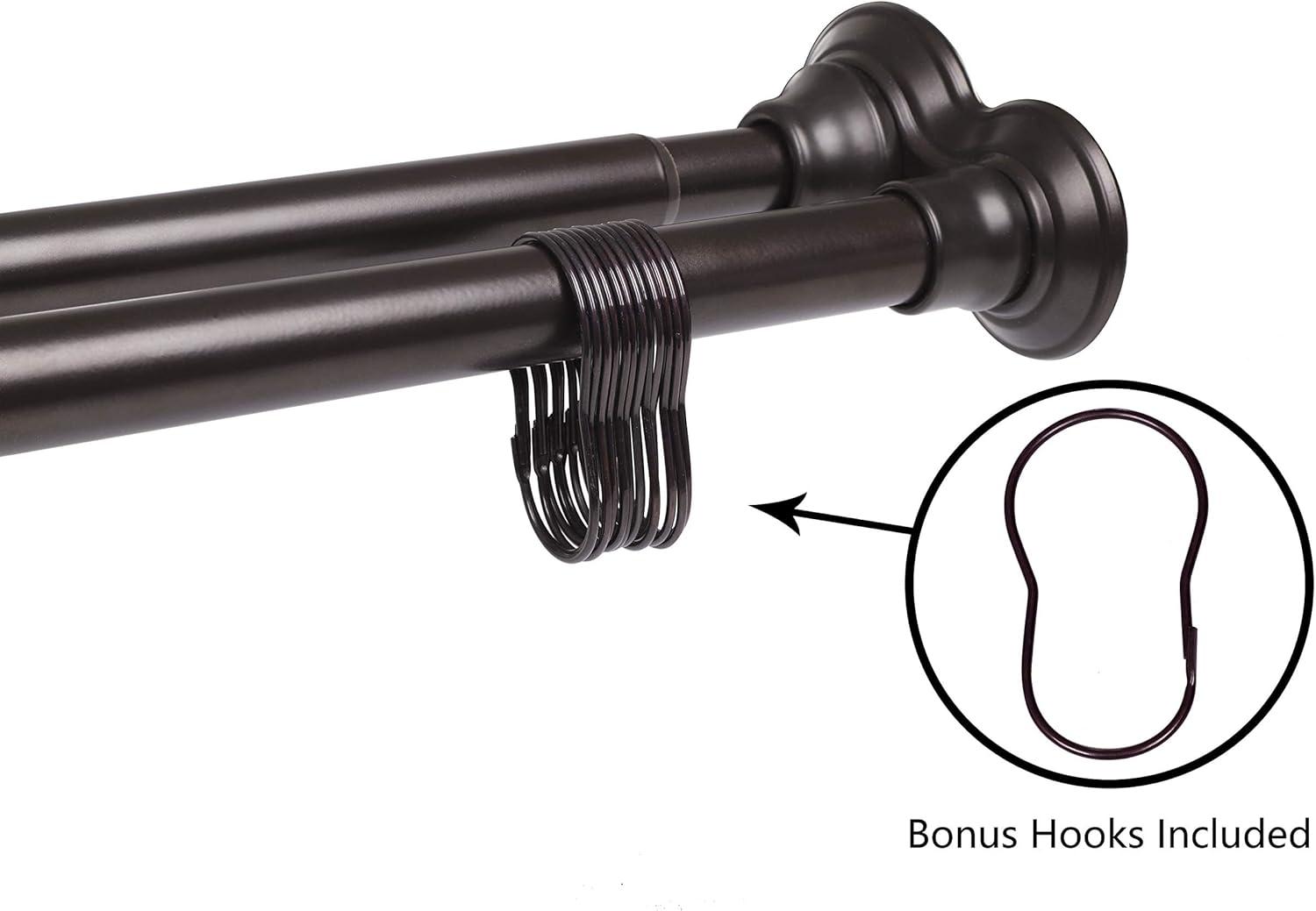 Oil Rubbed Bronze Double Tension Shower Curtain Rod