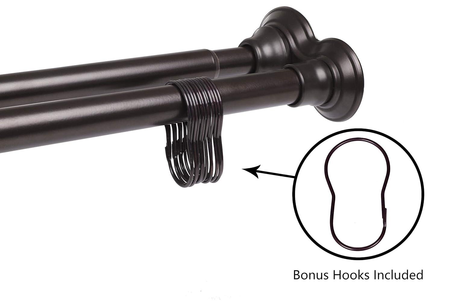 Utopia Alley 72'' Straight Tension Shower Curtain Rod & Hook Set