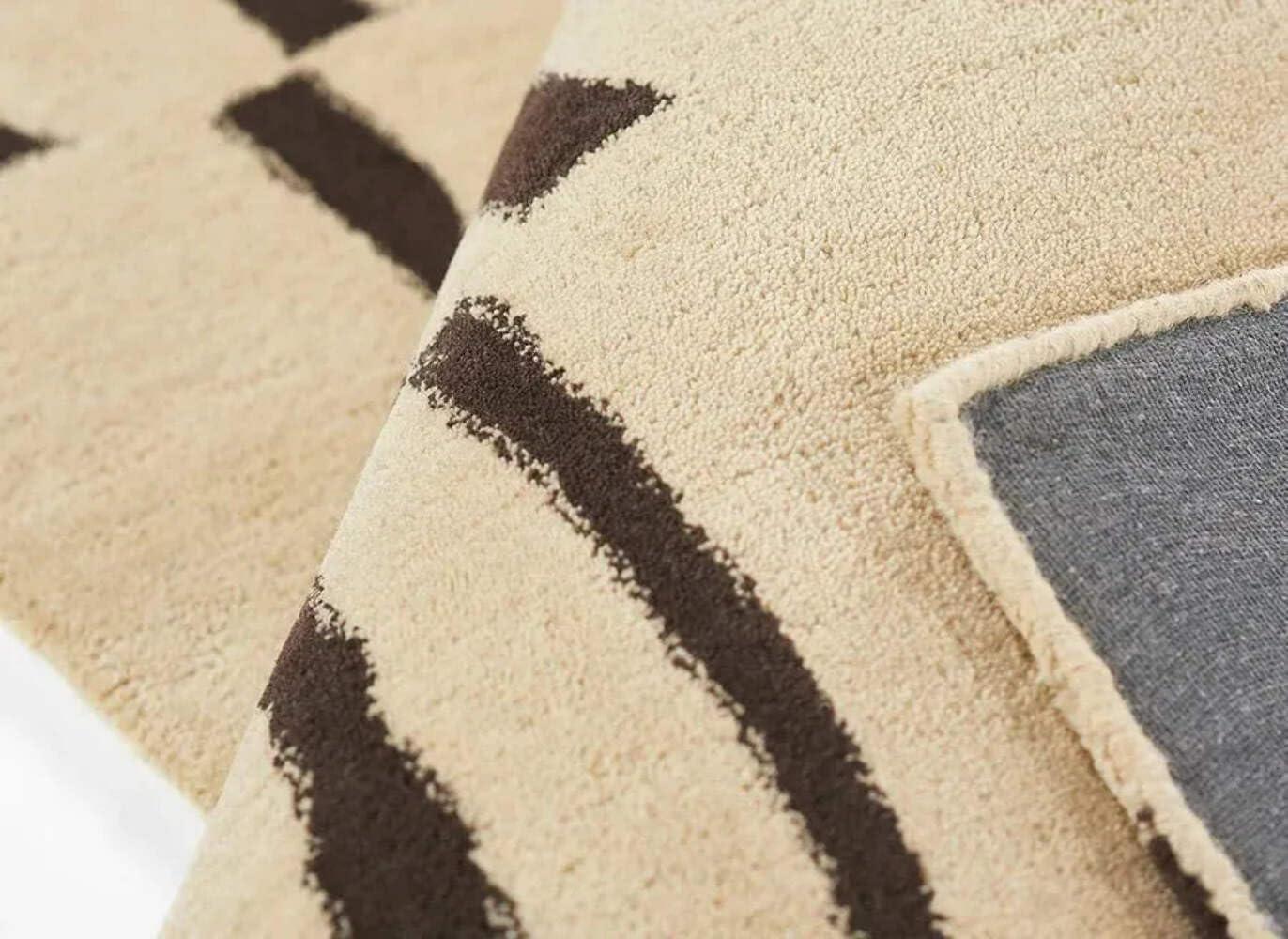 Momeni 8'x10' Simba Safari Handtufted Area Rug Ivory: Wool, Geometric Pattern, Medium Pile, Indoor, Rectangle