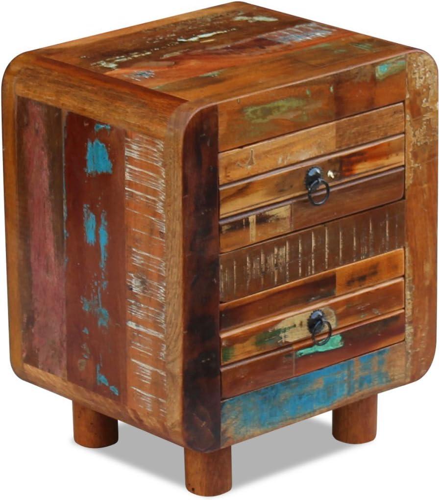 vidaXL Night Cabinet Solid Reclaimed Wood 16.9"x13"x20"