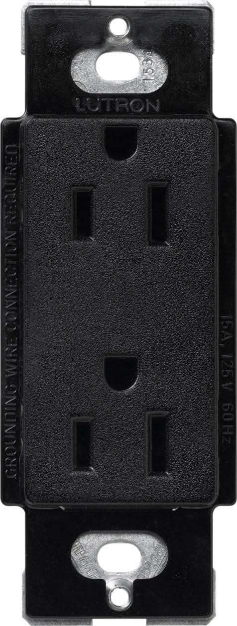 Midnight Black Tamper-Resistant Duplex Receptacle with Wall Plate