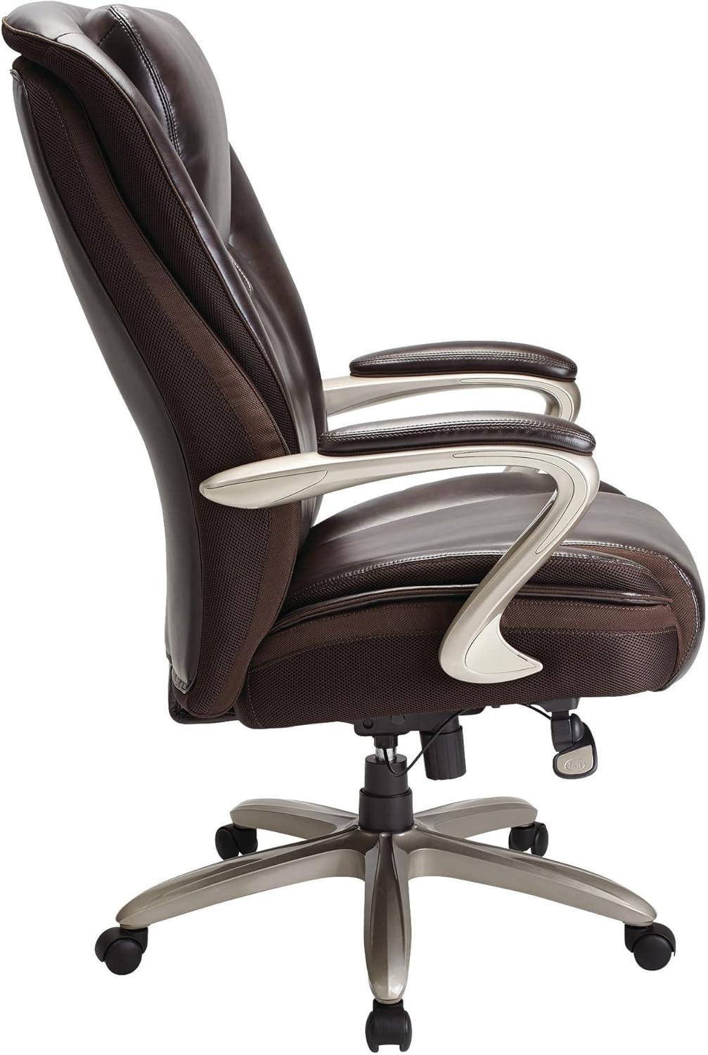 Roasted Chestnut Leather High-Back Swivel Executive Chair