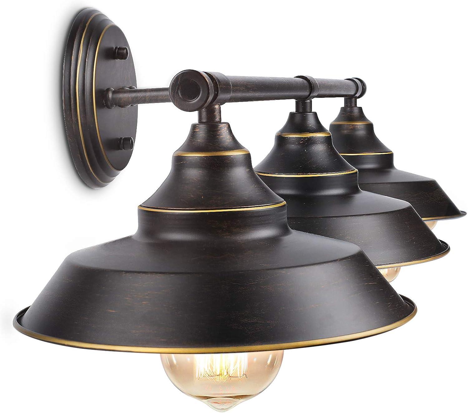 Dark Bronze Industrial 3-Light Bathroom Vanity Wall Sconce