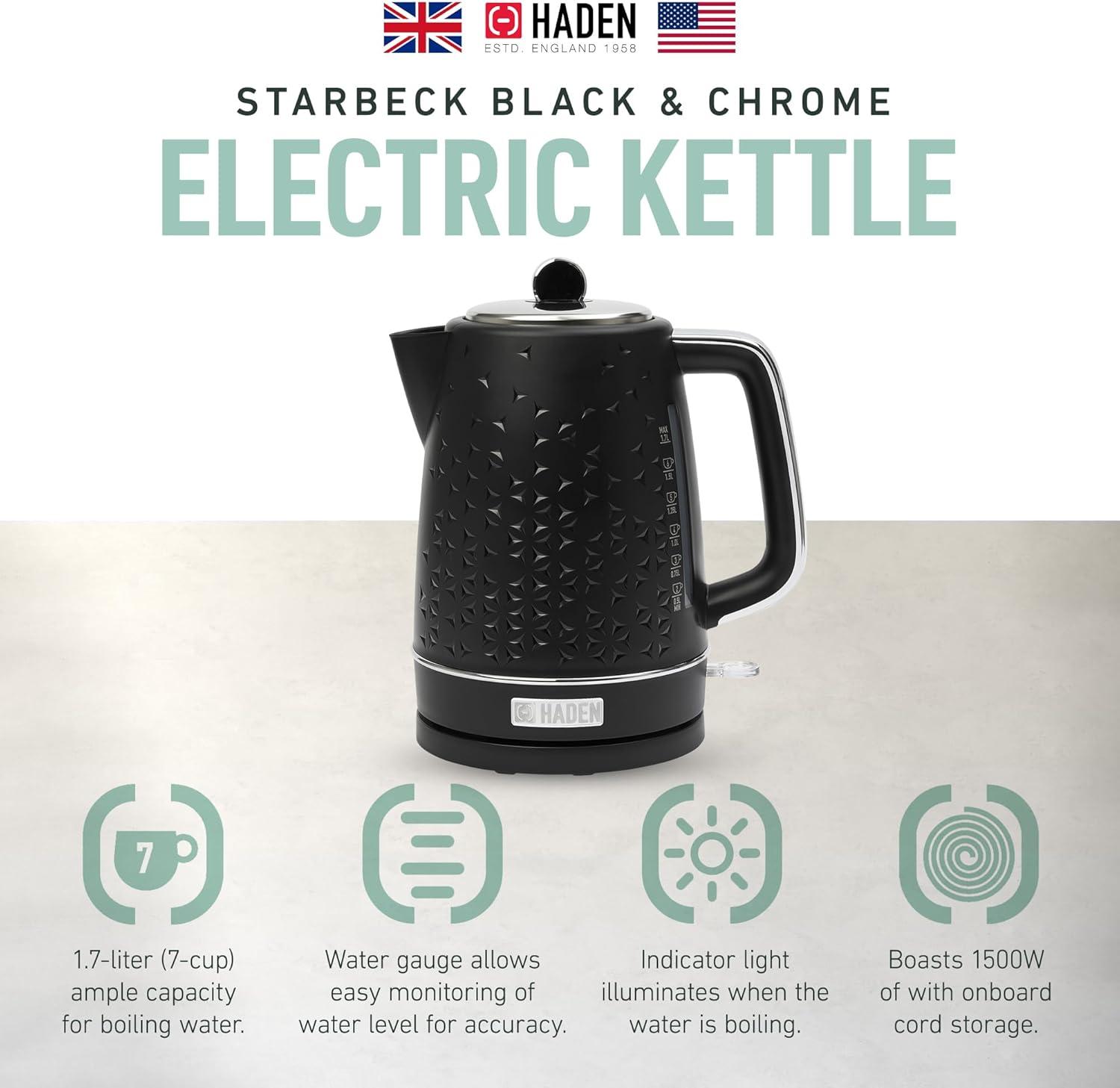 HADEN Starbeck Black Electric Tea Kettle