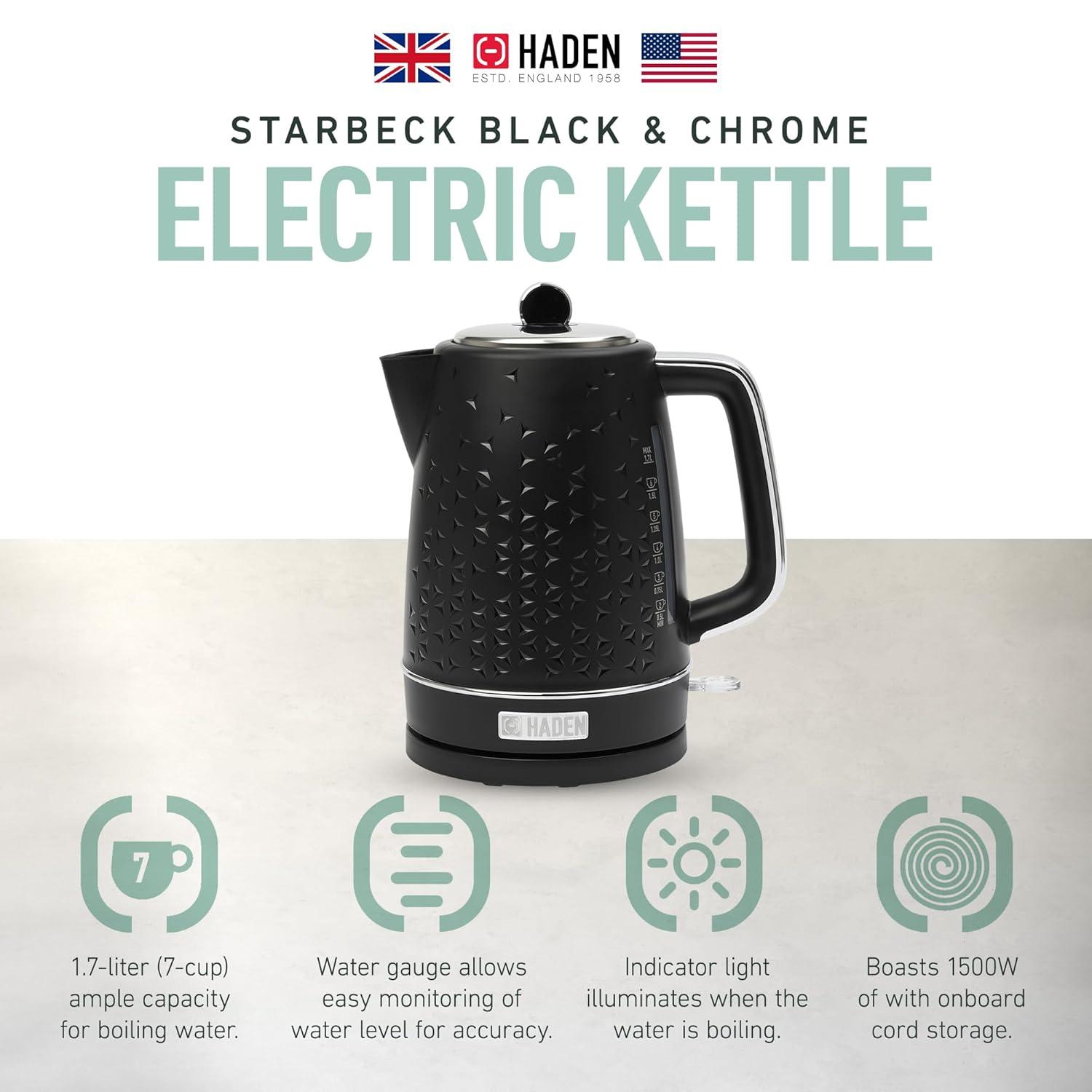 HADEN Starbeck Black Electric Tea Kettle