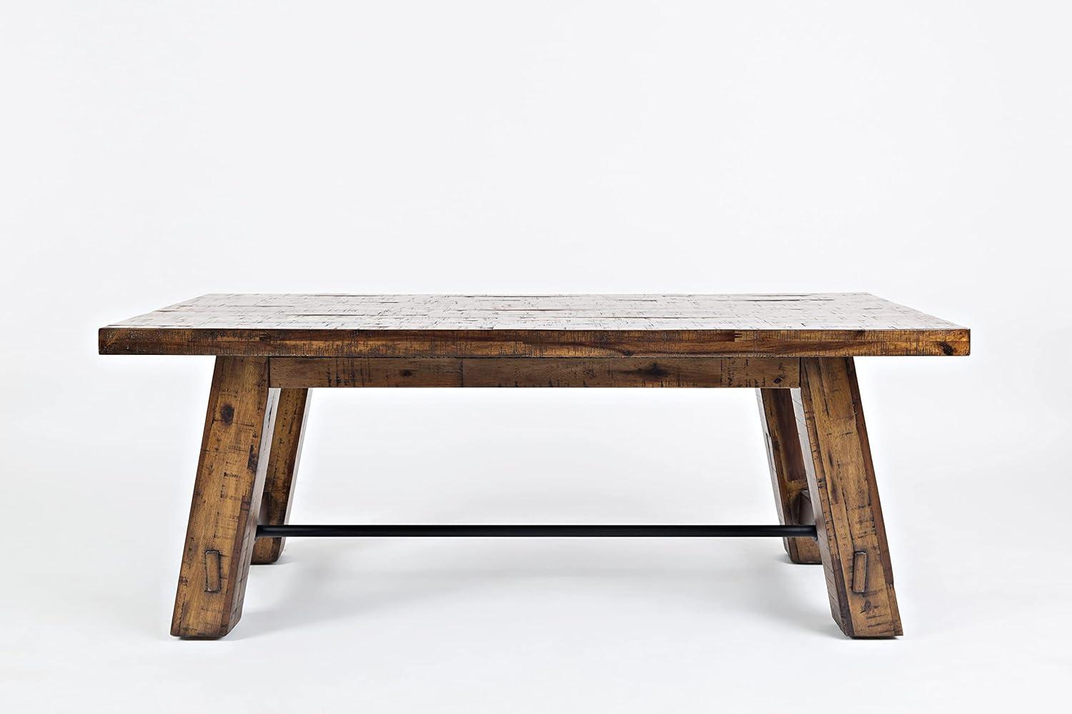 Jofran, Cannon Valley Rustic Distressed Industrial Trestle 50" Coffee Table - Gray