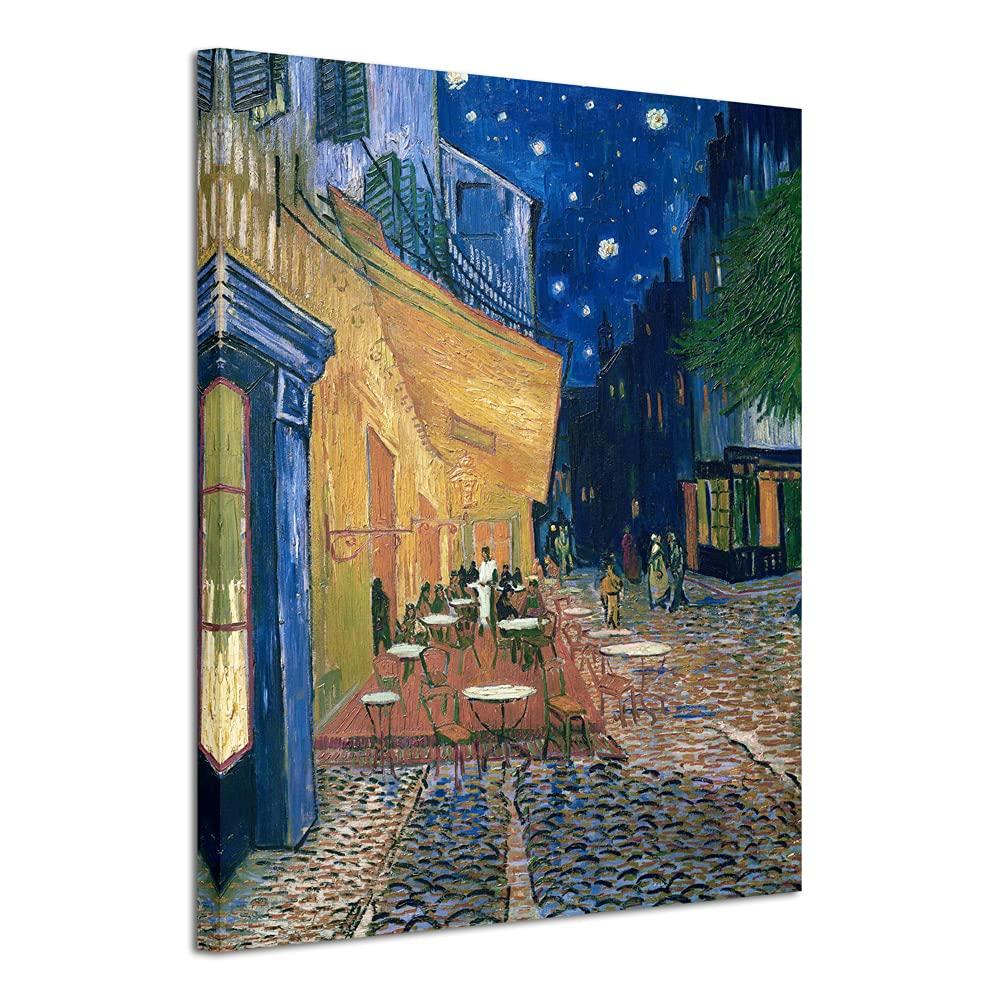 Wieco Art Cafe Terrace at Night Canvas Prints Wall Art by Van Gogh Classic Oil Paintings Reproduction Large Gallery Wrapped Cityscape Picture Giclee Artwork for Dining Room Home Office Decorations