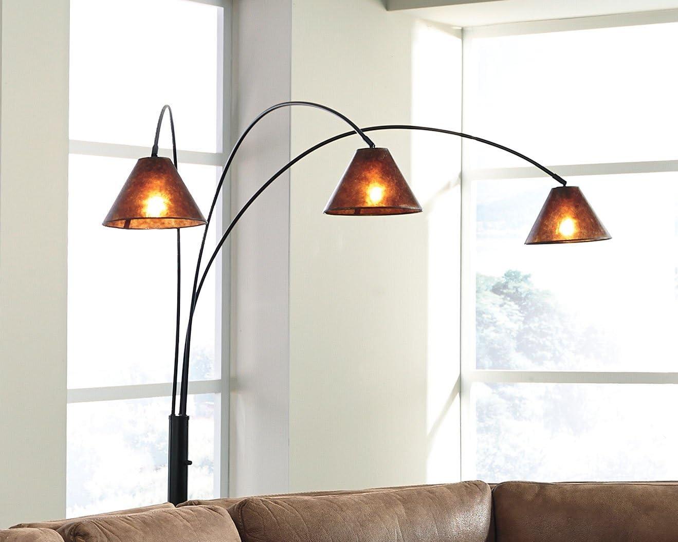 Adjustable Black Multi-Head Arc Floor Lamp