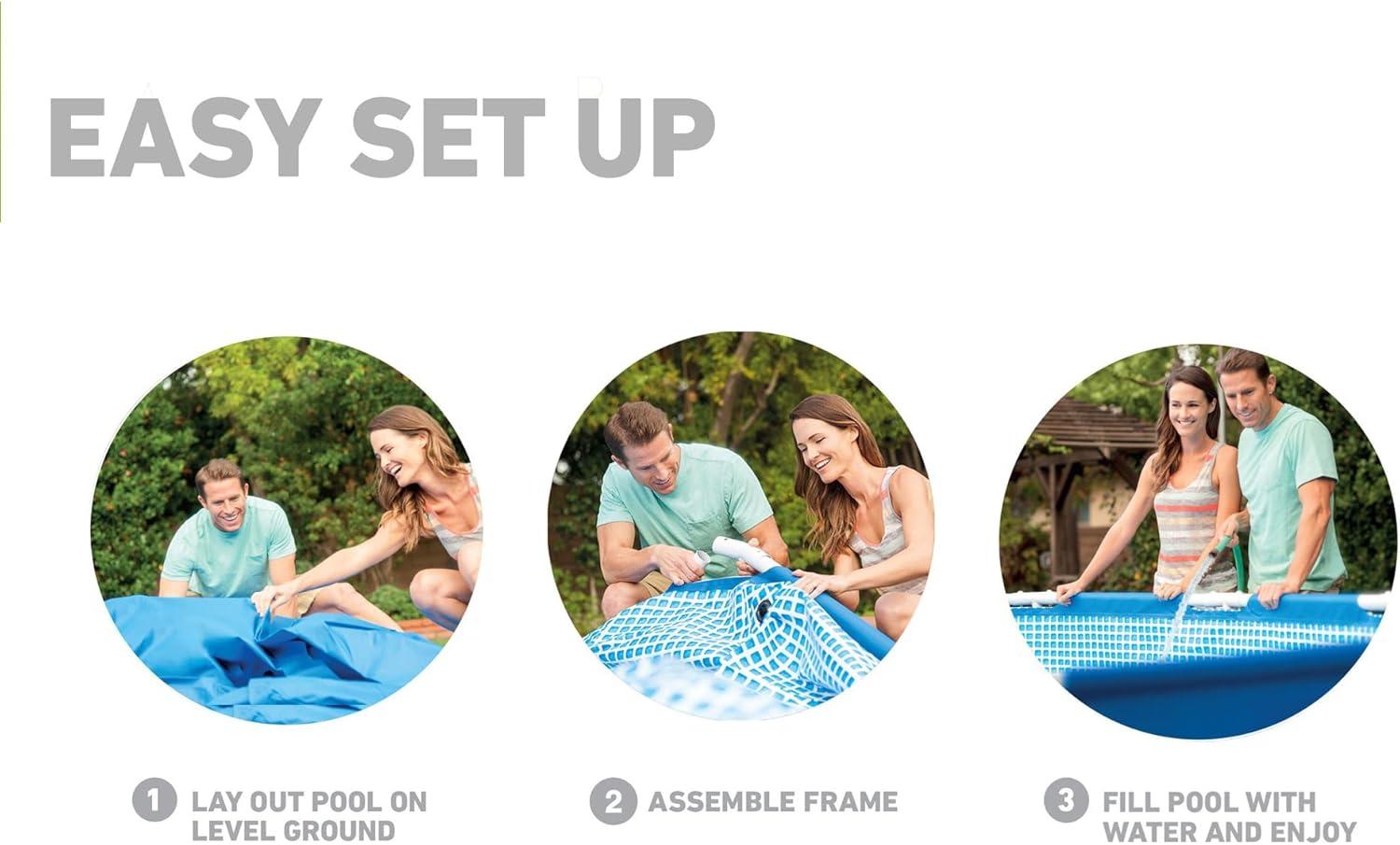 Intex Recreation Plastic Round Frame Set Pool 40'' H x 105'' W x 128'' L , with Pump Included